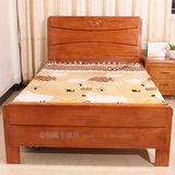 简约现代实木床1.2米×1.9米橡木儿童床特价加厚1.5米成人单人床