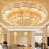 新款圆形客厅LED水晶吸顶灯S金餐厅卧室大厅大气欧式简约现代灯具