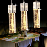 现代简约餐吊灯三头led水晶气泡灯长方形埃菲尔铁塔吧台灯具包邮