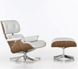伊姆斯Eames休闲椅 单人沙发配脚凳 真皮