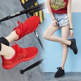 休闲运动鞋女韩版透气学生轻便跑步鞋红色椰子鞋舒适百搭女鞋子潮