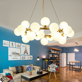 魔豆吊灯北欧现代简约创意个性吊灯客厅餐厅卧室圆形玻璃球艺术灯