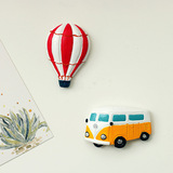 肆月 热气球巴士冰箱贴磁贴创意立体卡通树脂厨房装饰品立体感