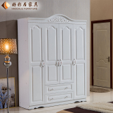 简约现代白色实木组装衣柜 欧式两门三门四门卧室收纳储物衣橱柜