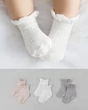 韩国进口婴儿袜子 KIDSCLARA宝宝保暖纯棉松口短袜 宝宝袜子春秋