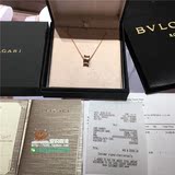 Bvlgari/宝格丽 玫瑰金白金男女三环弹簧项链 香港专柜正品代购