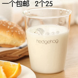 日式Zakka玻璃杯水杯 耐热可爱卡通杯子 透明家用早餐杯牛奶杯
