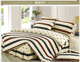 床裙床笠四件套 1.8米床纯棉 1.2 1.5m韩版全棉花边条纹床罩床套
