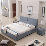 可拆洗布艺床现代小户型/高箱气动储物软床布床1.5/1.8米双人婚床