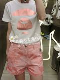 5月 艾莉儿香港代购 AAPE 16夏女 休闲烫金猿人印花短袖T恤2672