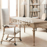 美式复古实木家具 欧式古典乡村风 橡木仿古带抽办公桌/书桌