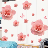 浪漫玫瑰花贴纸卧室墙贴画客厅婚房衣柜门床头沙发电视背景墙装饰