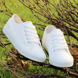 春夏季低帮白色帆布鞋女韩版潮平底学生休闲鞋小白鞋女士布鞋板鞋