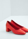 Madrid西班牙正品代购 MANGO 羊皮中粗跟女士单鞋63057635