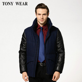 TONY WEAR汤尼威尔秋冬男士新款羊皮袖呢料羽绒服