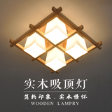 简约日式吸顶灯新中式榻榻米现代客厅卧室韩式原木质 LED实木灯具