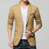 2016新款男士西服修身韩版青年春装外套潮流薄款纯色大码休闲上衣