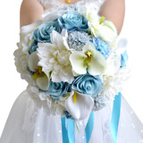 混搭花束新娘手捧花球韩式仿真花束户外摄影道具花束创意结婚礼物