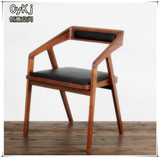 美式乡村loft复古宜家实木餐椅带扶手靠背椅休闲椅子欧式咖啡厅椅