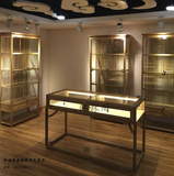 老榆木展柜老榆木珠宝展柜实木新中式简约柜台免漆展柜玻璃展示柜