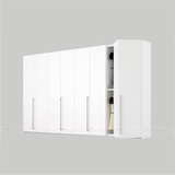 极美设计北欧宜家风格卧室整体两多门衣柜订做白色烤漆平开门衣柜