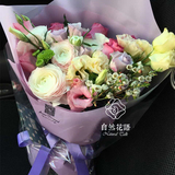 太原鲜花店进口洋牡丹玫瑰花束韩式包装女神节礼物生日礼物