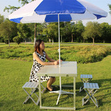 户外铝合金折叠桌椅 5件套装便携式露营野餐烧烤桌 宣传广告桌子