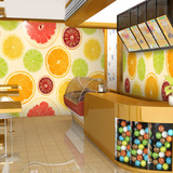 3d冷饮奶茶店墙纸餐厅水吧壁纸客厅背景清新水果个性定制大型壁画