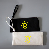 日系ulzzang森女小清新创意小太阳帆布零钱包 可爱小手机包化妆包