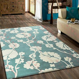 简约时尚小清新美式乡村地毯花朵田园 客厅茶几卧室床边书房地毯