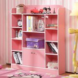儿童书柜书架 粉红学生书架组合置物柜宜家环保柜简易现代柜书橱
