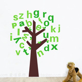 字母英语树墙贴幼儿园教室布置贴纸儿童卧室客厅书房背景墙卡通