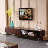 北欧宜家电视柜茶几组合 现代时尚创意简约 小户型黑胡桃木电视机