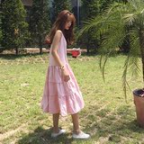 韩国代购 日系森女风纯色宽松无袖背心娃娃连衣裙 2色