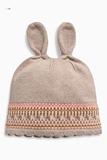 代购！英国Next帽子女童可爱纯棉针织帽灰兔子 新生儿-2岁