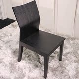 可凡优品 宜家休闲椅子实木黑橡木餐椅梳妆椅现代简约黑白烤漆