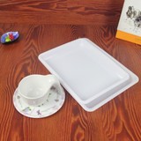 白色快餐盘托盘长方形塑料盘水杯托盘茶盘大盘子冰箱保鲜盘置物盘