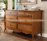 美式简约风格全实木家具定制 蜂蜜色原木梳妆台 化妆桌 高电视柜