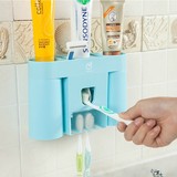 包邮牙刷架漱口杯套装 创意壁挂吸壁式卫生间牙刷置物架挤牙膏器