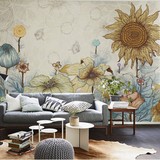 欧式复古3D手绘花卉壁纸客厅餐厅沙发卧室电视背景墙纸大型壁画