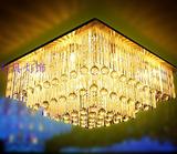 现代正方形LED水晶吸顶灯客厅灯餐厅灯卧室灯房间灯吊灯欧式灯具