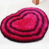 纯色宜家韩国丝沙发心形圆形地毯卧室客厅房间地毯茶几现代简约