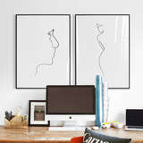 卓雅 北欧风格装饰画设计师办公室书房简约现代创意挂画人物线条