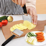 多功能厨房切菜器不锈钢土豆刀切条切片器切块波浪刀切丝器狼牙刀