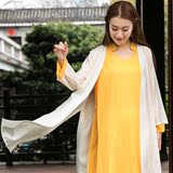 2016春夏新款女装 原创中国风 复古文艺棉麻开衫 外套上衣 披肩