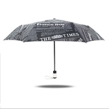 韩国创意全自动一键自开收晴雨伞男女士超大折叠伞三折英伦报纸伞
