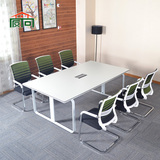办公家具简约现代钢木简易会议桌办公桌职员培训洽谈桌长桌办公台