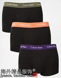代购正品Calvin Klein CK 黑色简约男士纯棉中腰平角内裤三件装