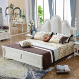 简约美式床卧室实木双人床欧式田园白色储物1.8米布艺公主床婚床