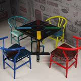主题餐厅铁艺火锅桌椅组合个性复古金属桌椅快餐店椅子北欧工业风